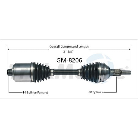 Surtrack Axle Cv Axle Shaft, Gm-8206 GM-8206